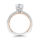 Two-Tone & Milgrain-Beaded Hidden Accents Diamond Engagement Ring
