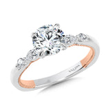 Marquise-Accented Two-Tone & Milgrain-Beaded Hidden Accents Diamond Engagement Ring