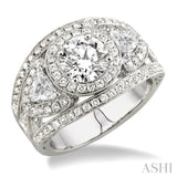 1 1/10 Ctw Diamond Semi-Mount Engagement Ring in 18K White Gold
