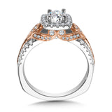 Vintage Two-Tone Diamond Halo Engagement Ring