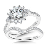 Statement Diamond Halo Engagement Ring
