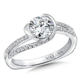 Spiral Style Engagement Ring With Side Stones