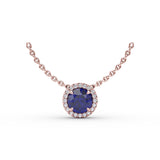 Classic Sapphire and Diamond Pendant Necklace