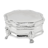 Silver-plated Hinged Lid Felt-Lined Princess Victorian Footed Jewelry Box