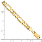 14K 8 inch 5.5mm Concave Open Figaro with Lobster Clasp Bracelet