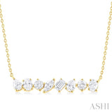 Mixed Shape Scatter Diamond Fashion Necklace