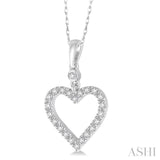 1/6 ctw Round Cut Diamond Heart Pendant in 10K White Gold with Chain