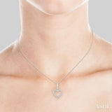 1/6 ctw Round Cut Diamond Heart Pendant in 10K White Gold with Chain