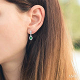 Oval Shape Gemstone & Diamond Earrings