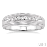 1/8 Ctw Round Cut Diamond Men's Ring in 10K White Gold