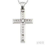 Channel Set Cross Diamond Pendant