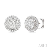 3/4 Ctw Lovebright Round Cut Diamond Earrings in 14K White Gold