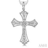 Silver Cross Diamond Pendant