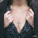 Silver Cross Diamond Pendant