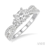 1/3 Ctw Diamond Semi-Mount Engagement Ring in 14K White Gold