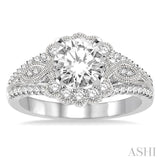 Flower Semi-Mount Diamond Engagement Ring