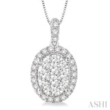 Oval Shape Lovebright Essential Diamond Pendant