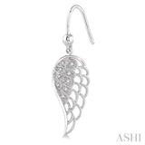 Silver Angel Wings Diamond Fashion Earrings