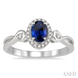 Oval Shape Gemstone & Diamond Ring