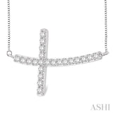 Sideway Cross Diamond Pendant