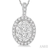 Oval Shape Lovebright Essential Diamond Pendant