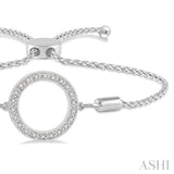 Silver Circle Diamond Lariat Bracelet