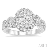 Oval Shape Lovebright Diamond Engagement Ring