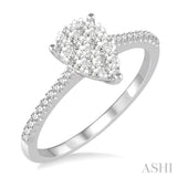 1/2 Ctw Pear Shape Diamond Lovebright Ring in 14K White Gold