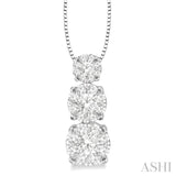 1/3 Ctw Diamond Lovebright Pendant in 14K White Gold with Chain