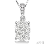 Oval Shape Lovebright Essential Diamond Pendant