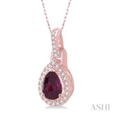 Pear Shape Gemstone & Diamond Pendant