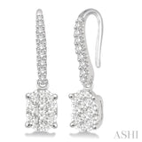 3/8 Ctw Oval Shape Diamond Lovebright Earrings in 14K White Gold