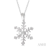 Silver Snow Flake Diamond Fashion Pendant