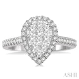 Pear Shape Lovebright Essential Diamond Engagement Ring