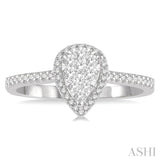 Pear Shape Lovebright Diamond Engagement Ring