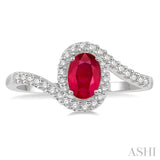 Oval Shape Gemstone & Diamond Ring