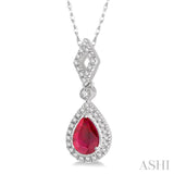 Pear Shape Gemstone & Diamond Pendant