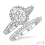 Oval Shape Lovebright Diamond Wedding Set