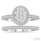 Oval Shape Lovebright Diamond Wedding Set