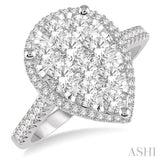 Pear Shape Lovebright Essential Diamond Engagement Ring