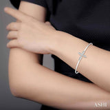 Silver Cross Diamond Flexi Fashion Bangle