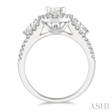 Oval Shape 3 Stone Diamond Engagement Ring