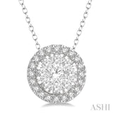 1/3 Ctw Lovebright Round Cut Diamond Pendant in 14K White Gold