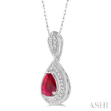 Pear Shape Gemstone & Diamond Pendant