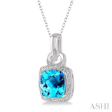 Silver Gemstone & Diamond Pendant