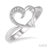 Silver Heart Shape Diamond Fashion Ring