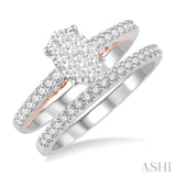 Oval Shape Lovebright Diamond Wedding Set