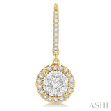 3/8 Ctw Round Cut Diamond Lovebright Earrings in 14K Yellow and White Gold