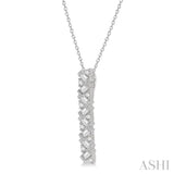 Scatter Zig-Zag Vertical Bar Baguette Diamond Fashion Pendant