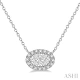 Oval Shape Lovebright Essential Diamond Necklace